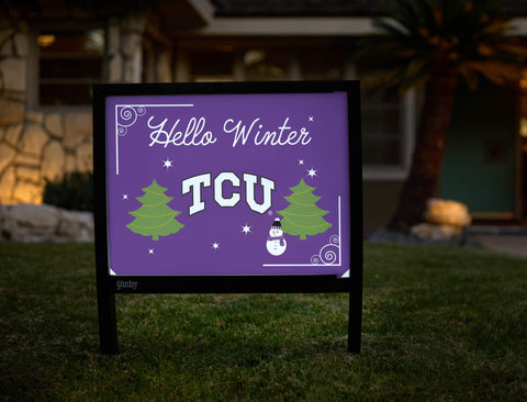 Tcu Hello Winter Yardsy Sign yard sign