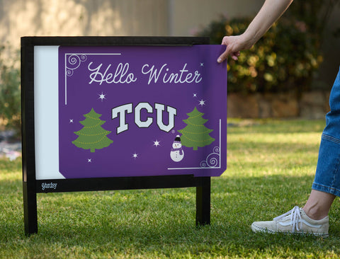 Tcu Hello Winter Yardsy Sign yard sign