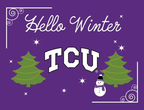 Tcu Hello Winter Yardsy Sign yard sign