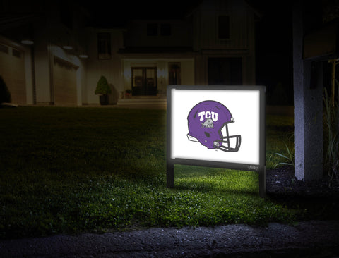 TCU Helmet Mark White Yardsy Sign