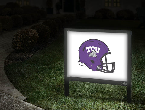 TCU Helmet Mark White Yardsy Sign
