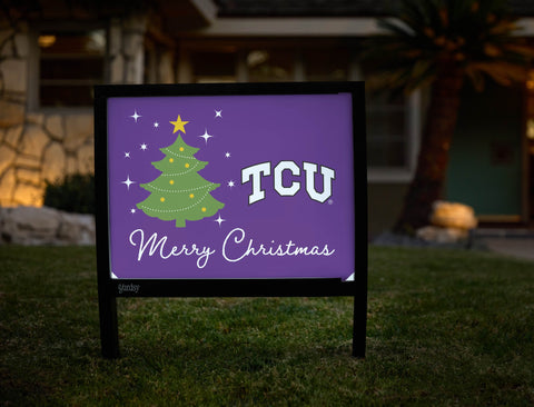 Tcu Merry Christmas Yardsy Sign yard sign
