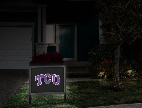 TCU Primary Mark Black Yardsy Sign