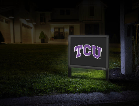 TCU Primary Mark Black Yardsy Sign
