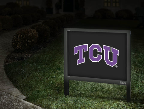TCU Primary Mark Black Yardsy Sign