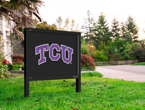 TCU Primary Mark Black Yardsy Sign