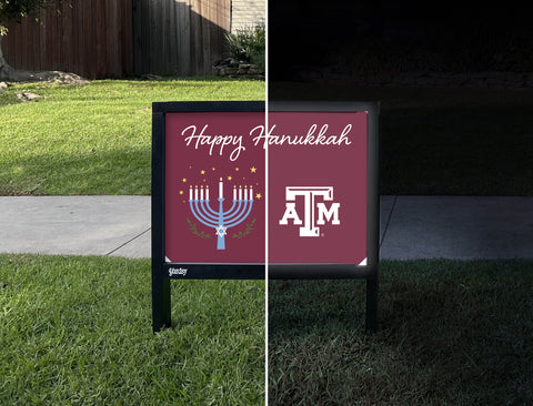 Texas A&m Happy Hanukkah V2 Yardsy Sign yard sign