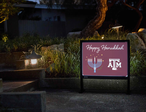 Texas A&m Happy Hanukkah V2 Yardsy Sign yard sign