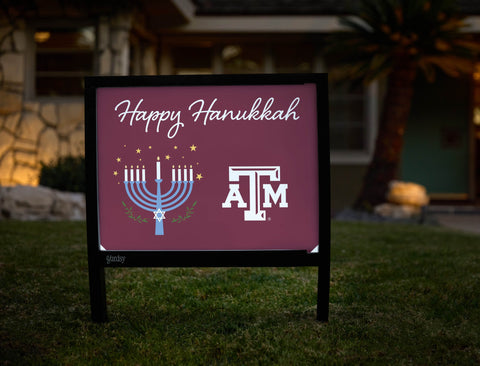 Texas A&m Happy Hanukkah V2 Yardsy Sign yard sign