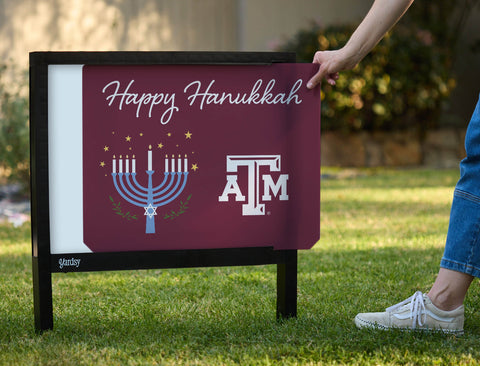 Texas A&m Happy Hanukkah V2 Yardsy Sign yard sign