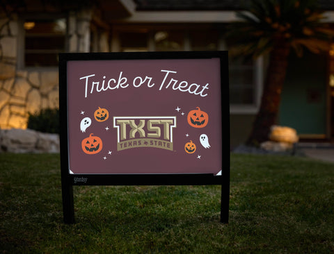 Texas State Halloween Trick Or Treat Yardsy Sign yard sign