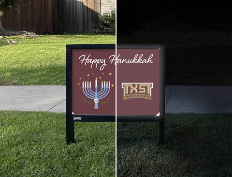 Texas State Happy Hanukkah Yardsy Sign yard sign