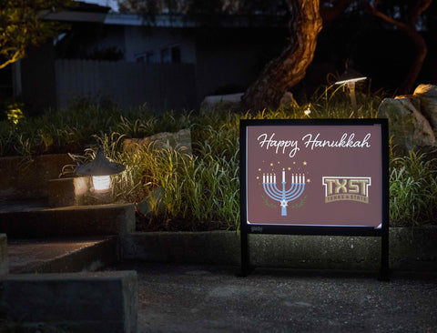 Texas State Happy Hanukkah Yardsy Sign yard sign