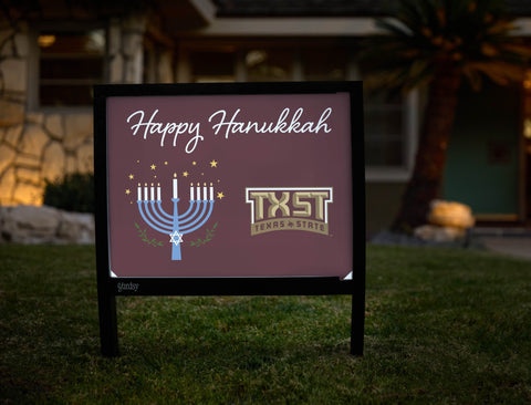 Texas State Happy Hanukkah Yardsy Sign yard sign