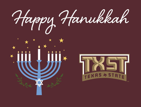 Texas State Happy Hanukkah Yardsy Sign yard sign