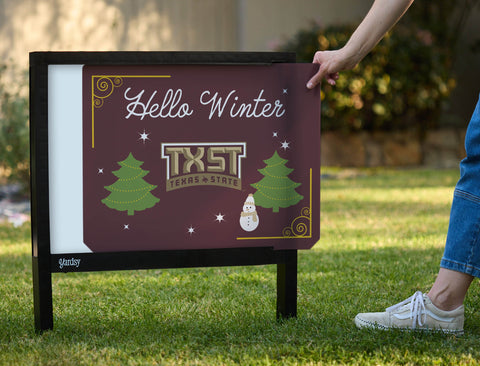 Texas State Hello Winter Yardsy Sign yard sign