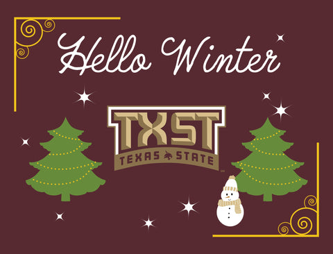 Texas State Hello Winter Yardsy Sign yard sign