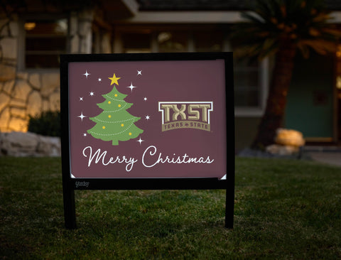 Texas State Merry Christmas Yardsy Sign yard sign
