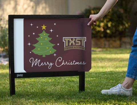 Texas State Merry Christmas Yardsy Sign yard sign
