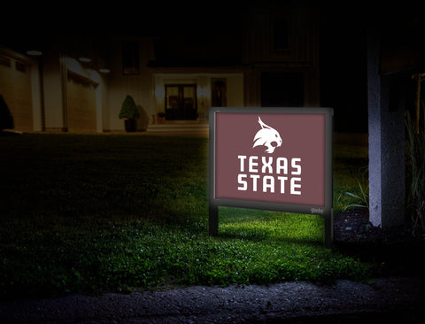 Texas State Word Mark Maroon Yard Sign V2 Mailbox