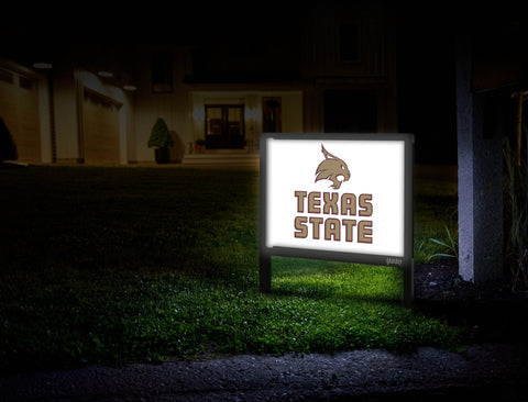 Texas State Mascot White Yardsy Sign