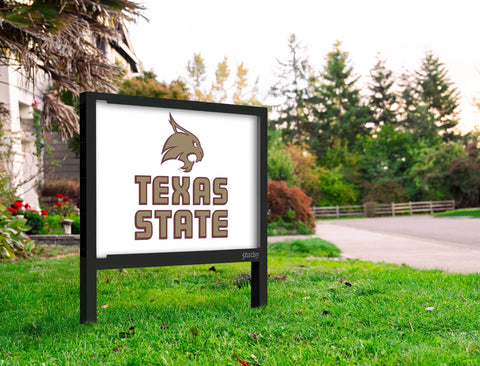 Texas State Mascot White Yardsy Sign