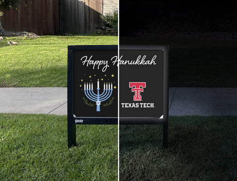 Texas Tech Happy Hanukkah Yardsy Sign yard sign