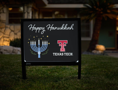 Texas Tech Happy Hanukkah Yardsy Sign yard sign