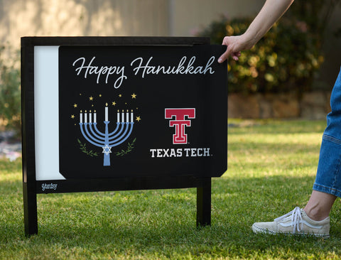 Texas Tech Happy Hanukkah Yardsy Sign yard sign
