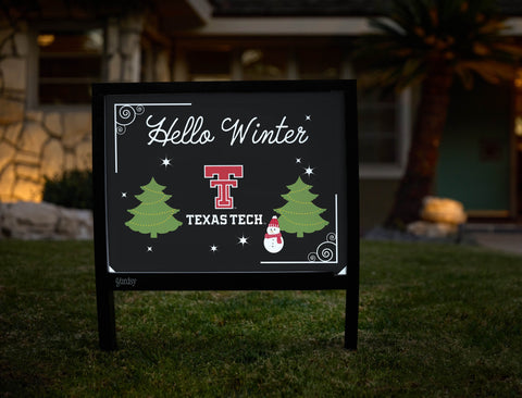 Texas Tech Hello Winter Yardsy Sign yard sign