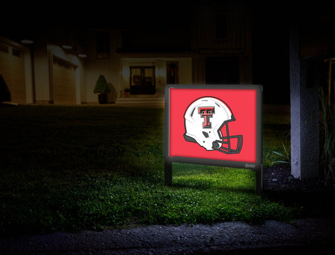 Texas Tech White Helmet Red Yardsy Sign