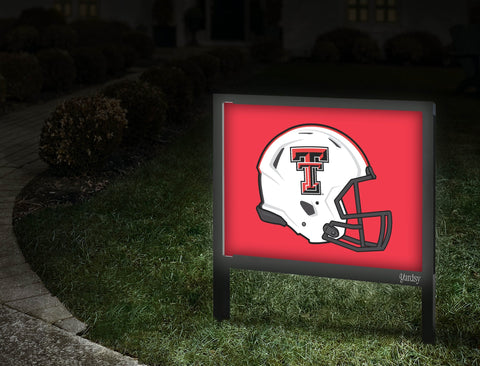 Texas Tech White Helmet Red Yardsy Sign