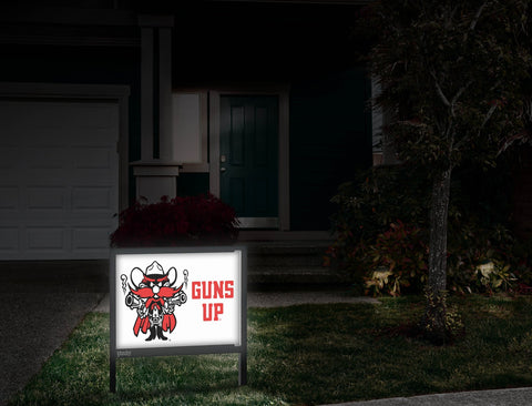 Texas Tech Raider Guns Up Yardsy Sign