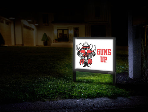Texas Tech Raider Guns Up Yard Sign V2 Mailbox
