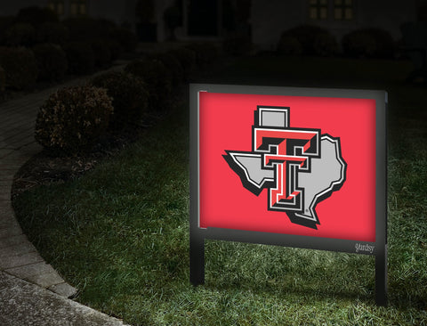 Texas Tech State Mark Red Yard Sign V2 Walkway