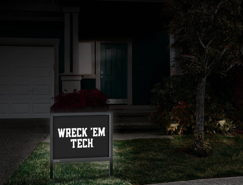 Texas Tech Wreck Em Black Yardsy Sign
