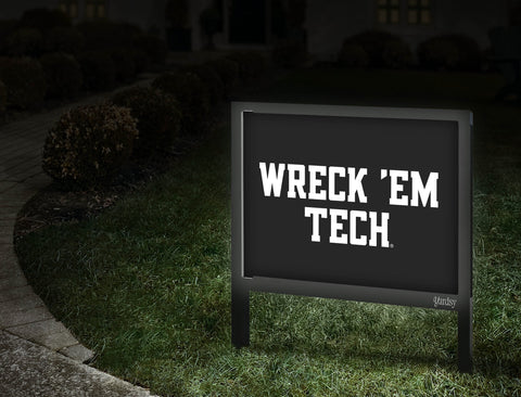 Texas Tech Wreck Em Black Yard Sign V2 Walkway
