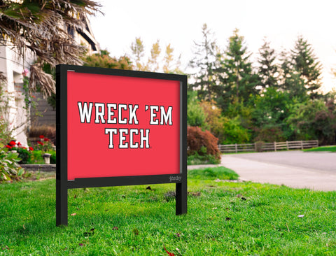 Texas Tech Wreck Em Red Yardsy Sign
