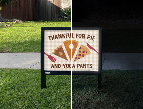 Thankful For Pie And Yoga Pants Yardsy Sign yard sign