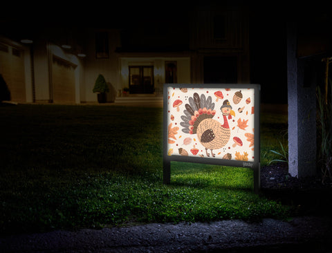 Thanksgiving Pilgrim Turkey Yard Sign Mailbox