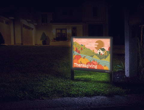 Thanksgiving Scene Yardsy Sign Mailbox.Jpg