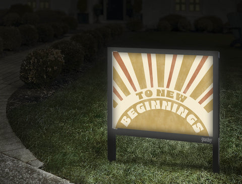 To New Beginnings Yard Sign Walkway