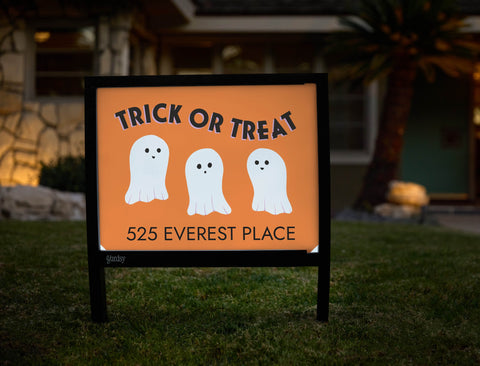 Trick Or Treat Ghosts Custom Yardsy Sign yard sign