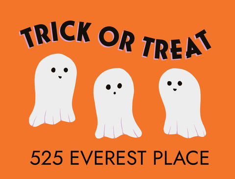 Trick Or Treat Ghosts Custom Yardsy Sign yard sign
