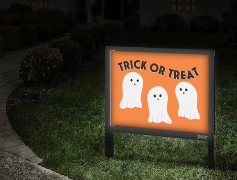 Trick Or Treat Ghosts Yardsy Sign Walkway
