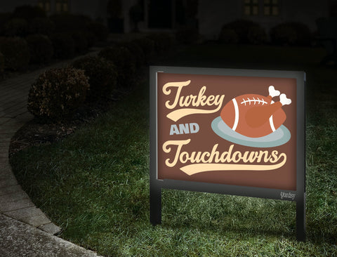 Turkey And Touchdowns Yardsy Sign Walkway
