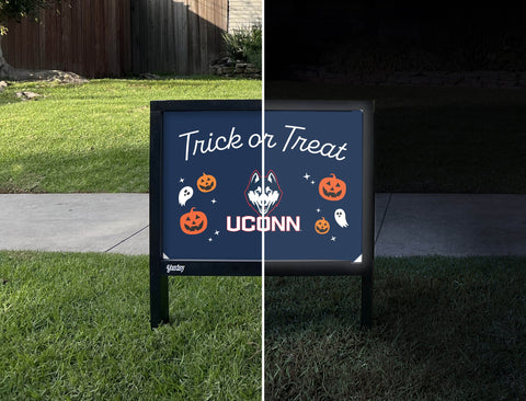 UConn Halloween Trick Or Treat Yardsy Sign yard sign