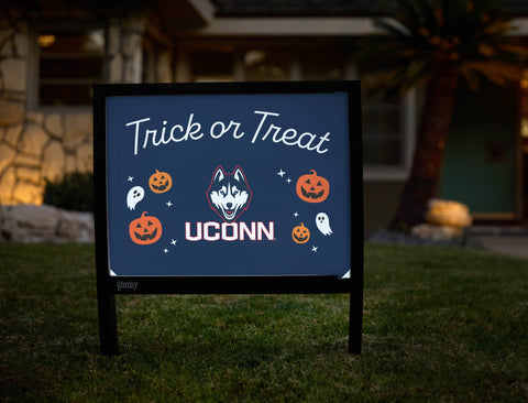 UConn Halloween Trick Or Treat Yardsy Sign yard sign