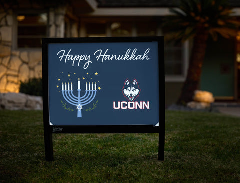 UConn Happy Hanukkah Yardsy Sign yard sign