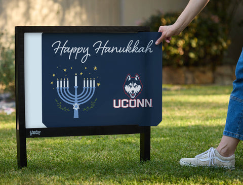 UConn Happy Hanukkah Yardsy Sign yard sign